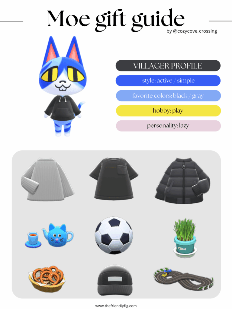 ACNH villager gift guide: Moe