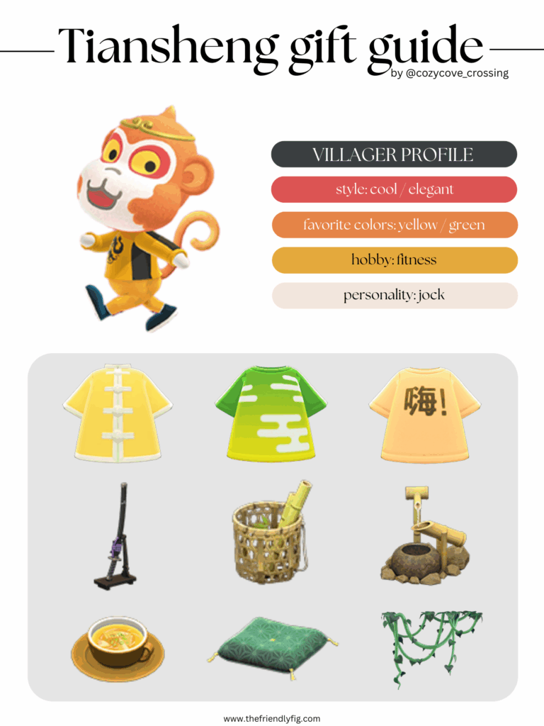 ACNH villager gift guide: Tiansheng