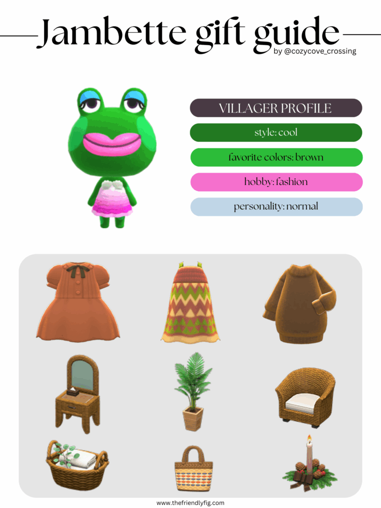 ACNH villager gift guide: Jambette