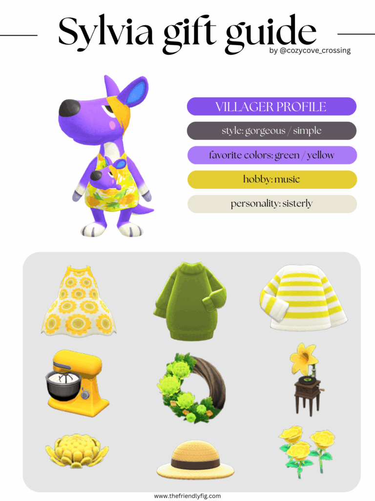 ACNH villager gift guide: Sylvia