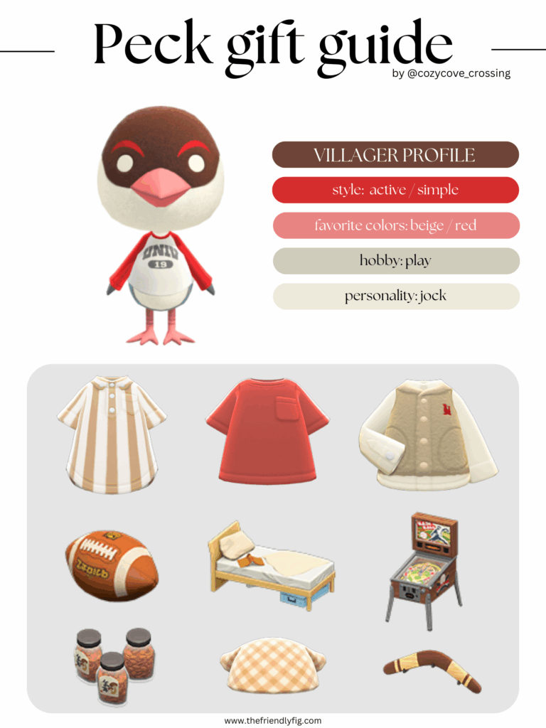 ACNH villager gift guide: Peck