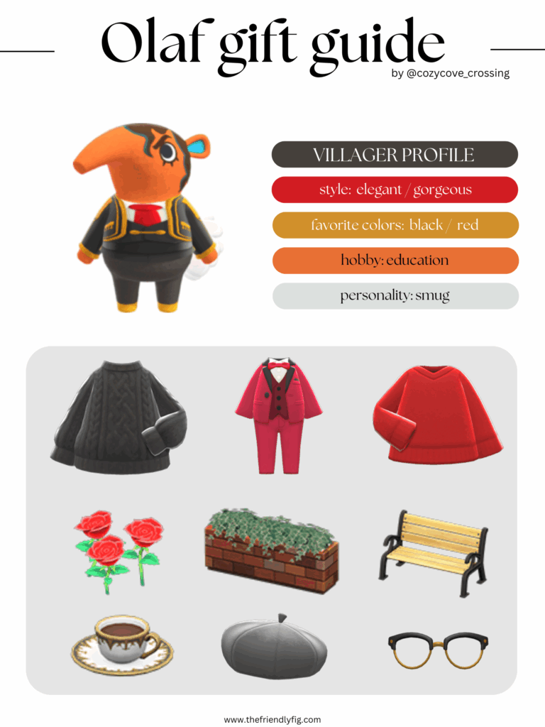 ACNH villager gift guide: Olaf