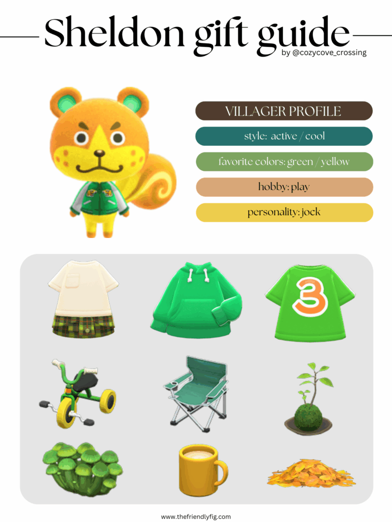 ACNH villager gift guide: Sheldon