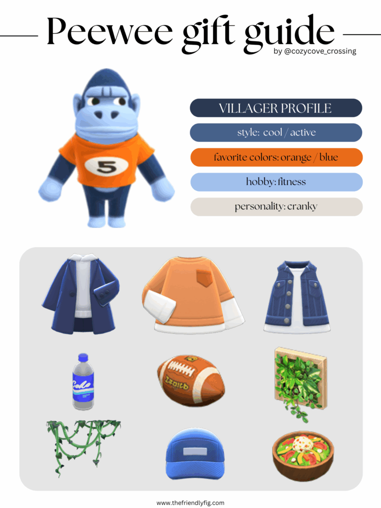 ACNH villager gift guide: Peewee