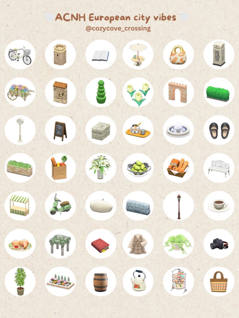 ACNH European City Item Guide
