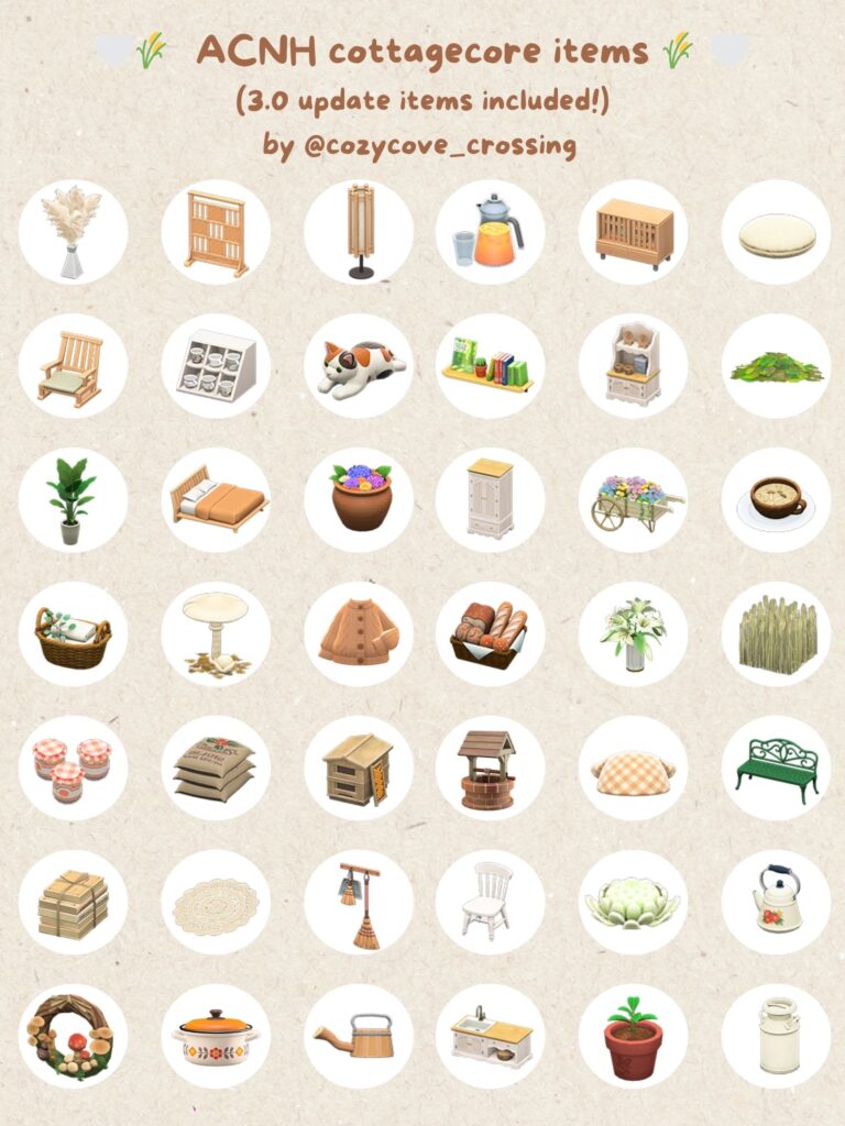 ACNH Cottagecore Items Guide (3.0)