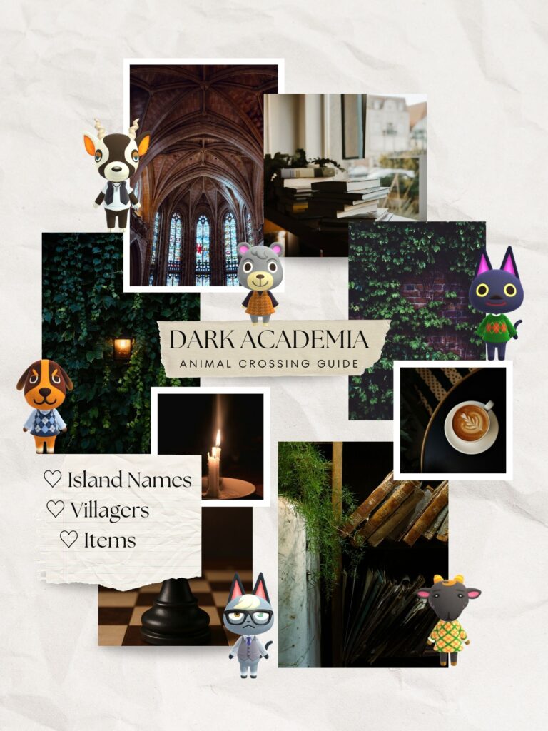 Dark Academia Animal Crossing Island Ideas (Names, Villagers, Items)
