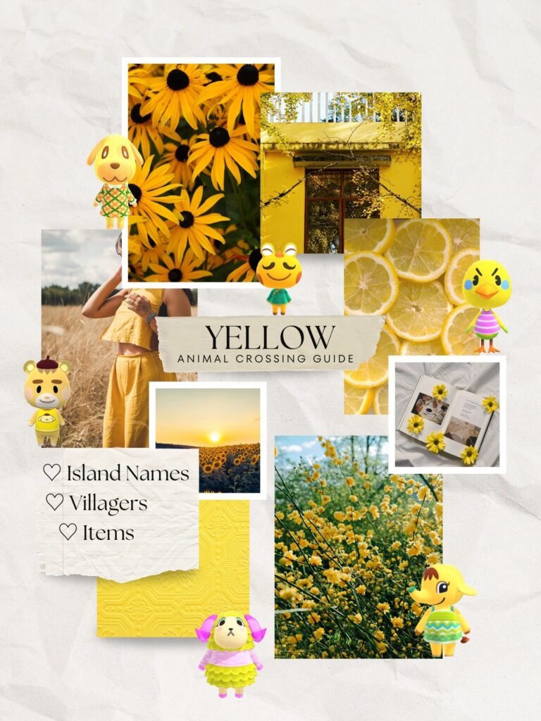 Yellow Animal Crossing Island Ideas (Names, Villagers, Items)