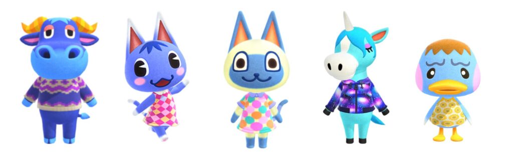 blue animal crossing villagers