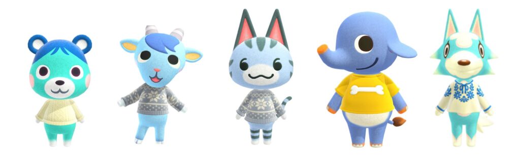 blue animal crossing villagers
