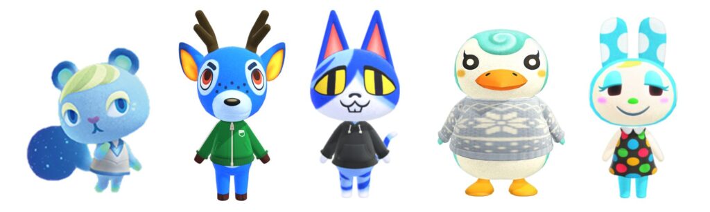 blue animal crossing villagers