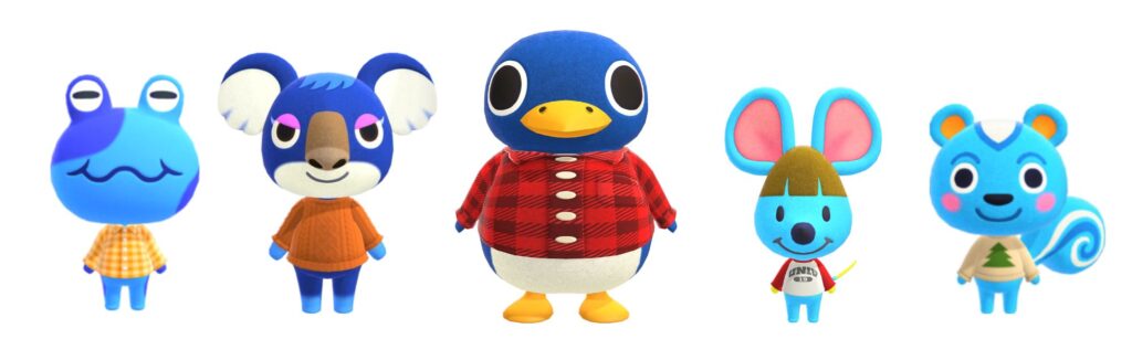 blue animal crossing villagers