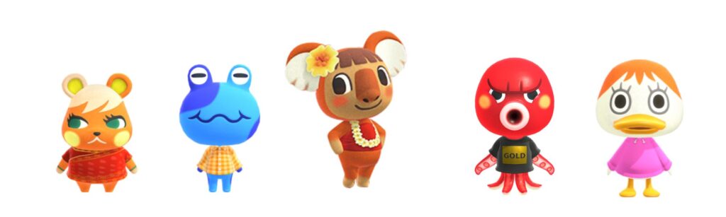 summer animal crossing villagers