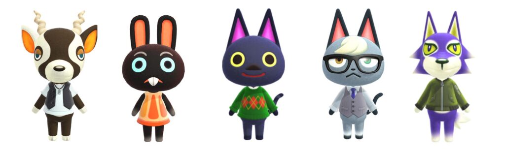 dark academia animal crossing villagers