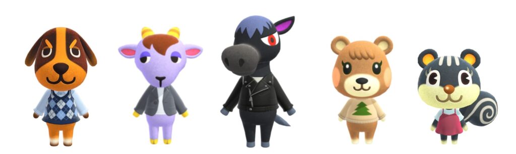 dark academia animal crossing villagers