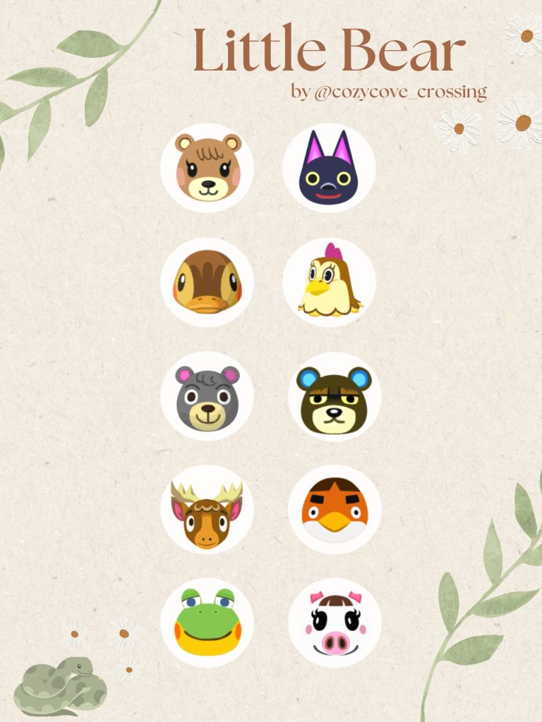 Little Bear Animal Crossing Villagers