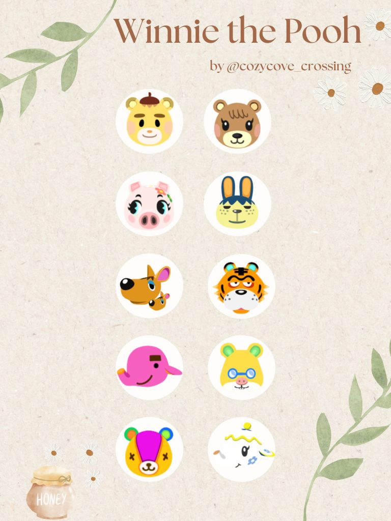 Winnie the Pooh Animal Crossing Villagers