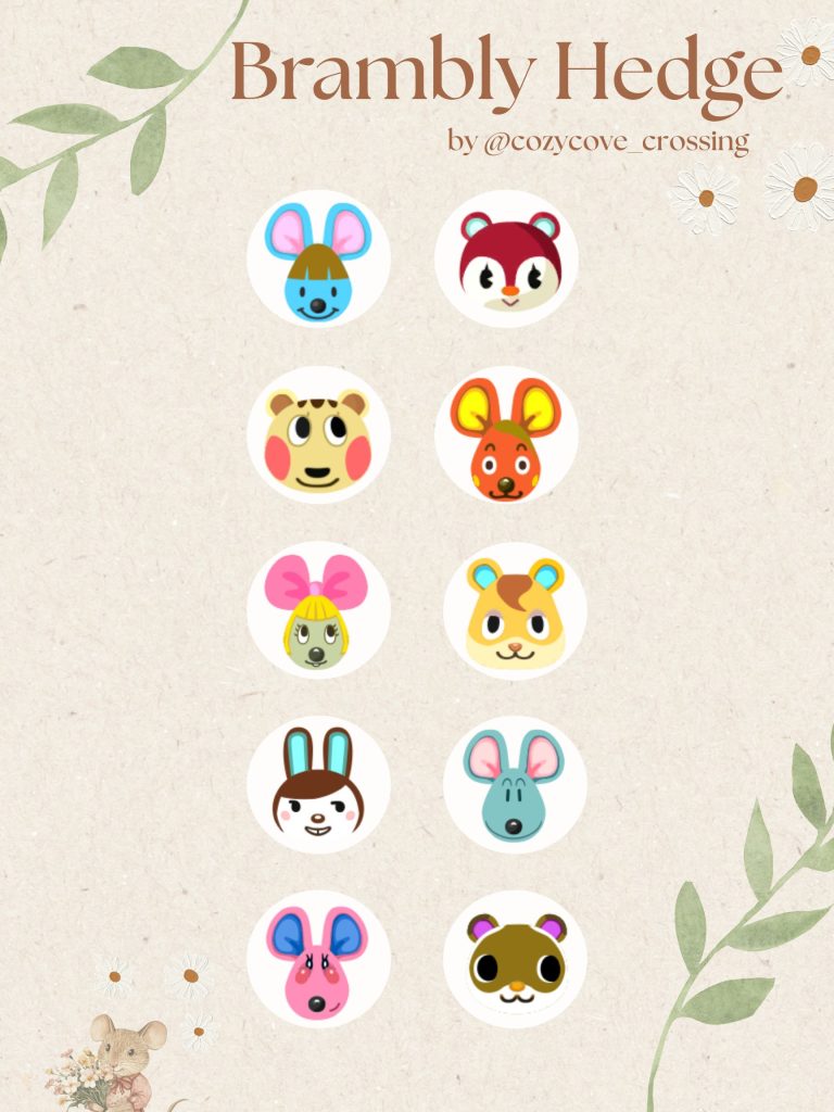 Brambly Hedge Animal Crossing Villagers
