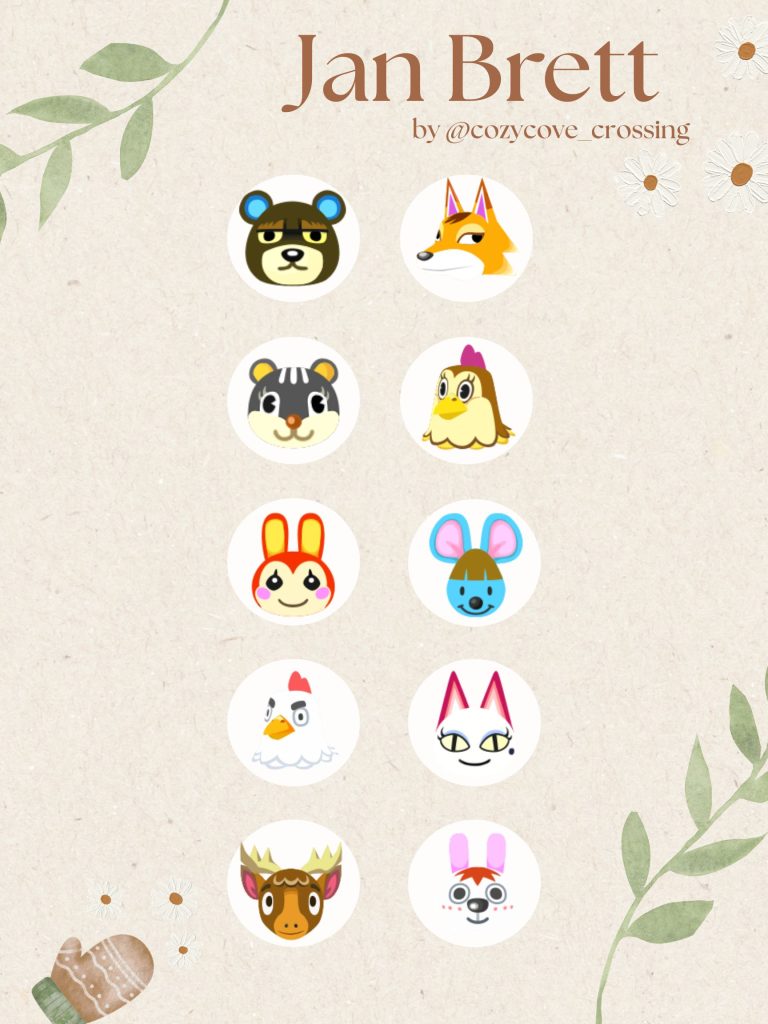 Jan Brett Animal Crossing Villagers