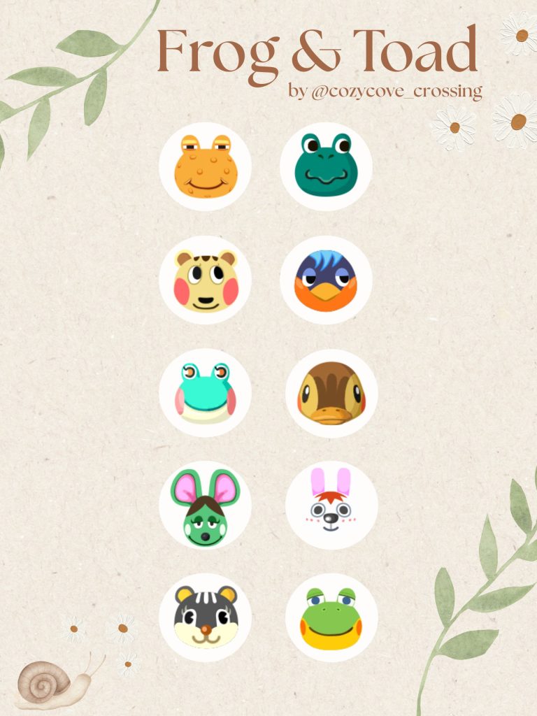 Frog and Toad Animal Crossing Villagers