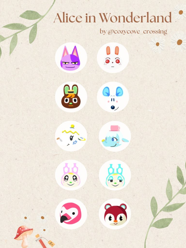 Alice in Wonderland Animal Crossing Villagers